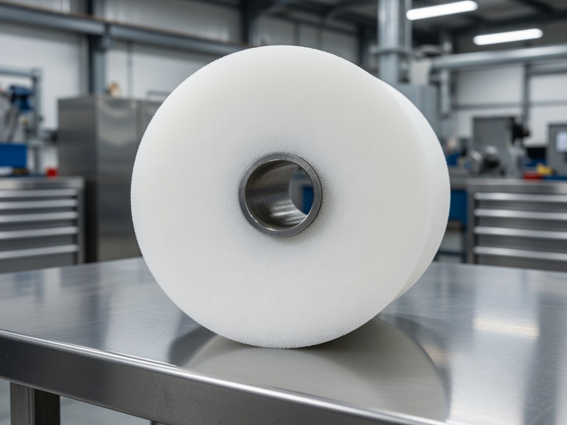 Wide PVA sponge roll with stainless core